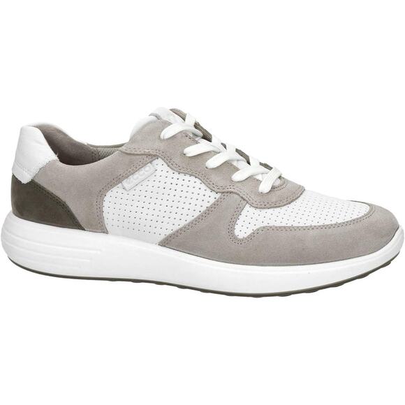 NWT Ecco Men's Soft 7 Runner Retro Sneakers, Size 11, Gray/White - Picture 1 of 5